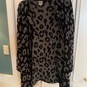 EUC Anne Klein Leopard Print Cardigan